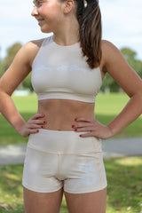 Summer '23  - Beige heart sports bra