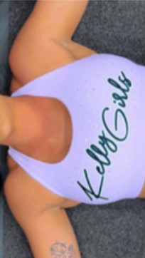 2023 Worlds Kellys sports bra purple