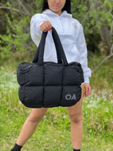 Summer '25 - Black rhinestone OA puff hand bag