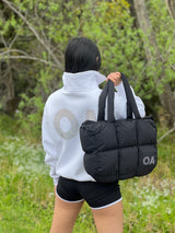 Summer '25 - Black rhinestone OA puff hand bag