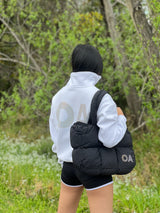 Summer '25 - Black rhinestone OA puff hand bag