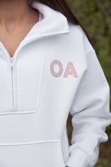 Summer 2025  - White 1/4 zip Hoodie