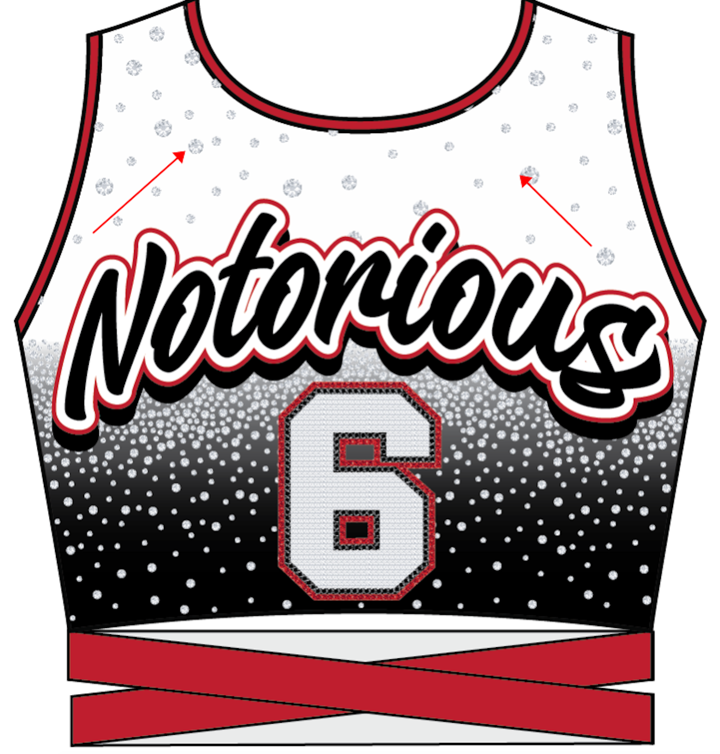 Notorious Team Merch 2024 - Sports Bra - lots rhinestones