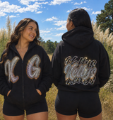 KELLYS Rhinestoned zip hoodie
